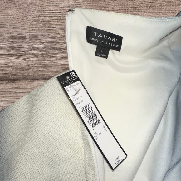 TAHARI ASL Women’s Metallic Sheath Sleeveless Ivory Dress ~ Size 6 ~ NWT - Picture 4 of 9